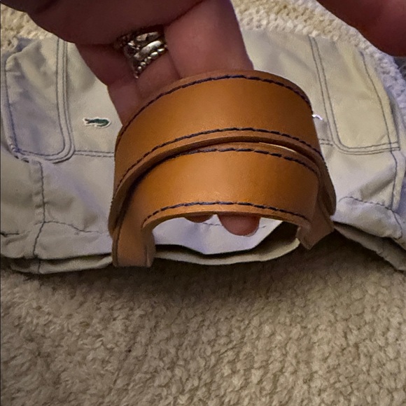 Lacoste Light Beige Nylon Tote with Brown Leather Handles - Picture 6 of 16